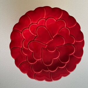 Sir La Table Red Heart Dessert Cake Stand  Pedestal 8”  Excellent Preowned Cond